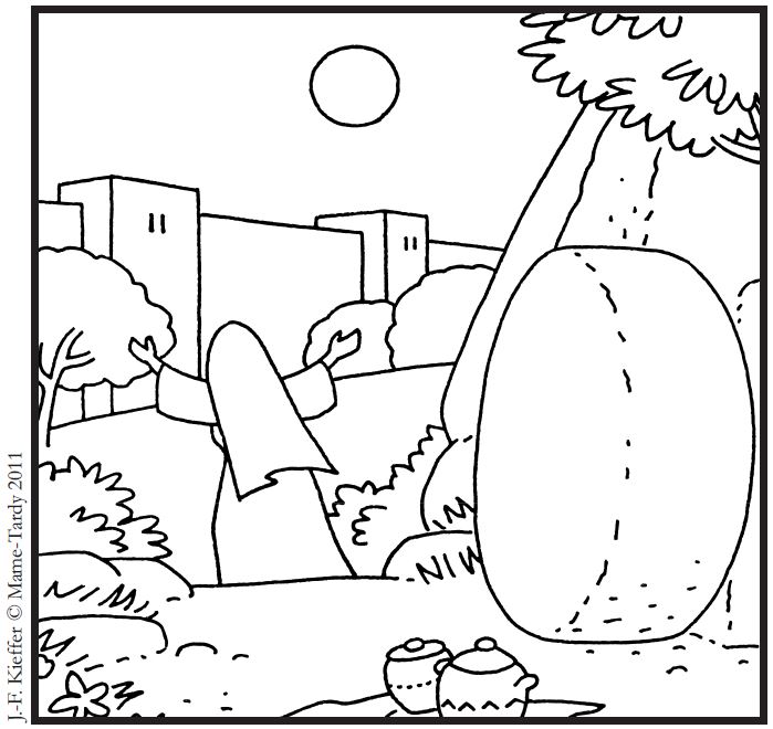 Coloriage Dimanche de Paques ABC Mame JF Kieffer