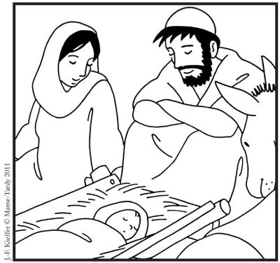 Coloriage Nativite du Seigneur ABC Mame